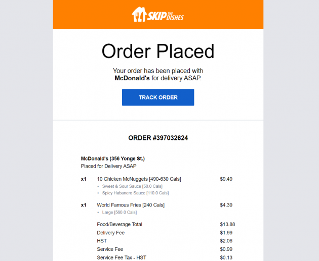 Skip The Dishes Email Thumbnail